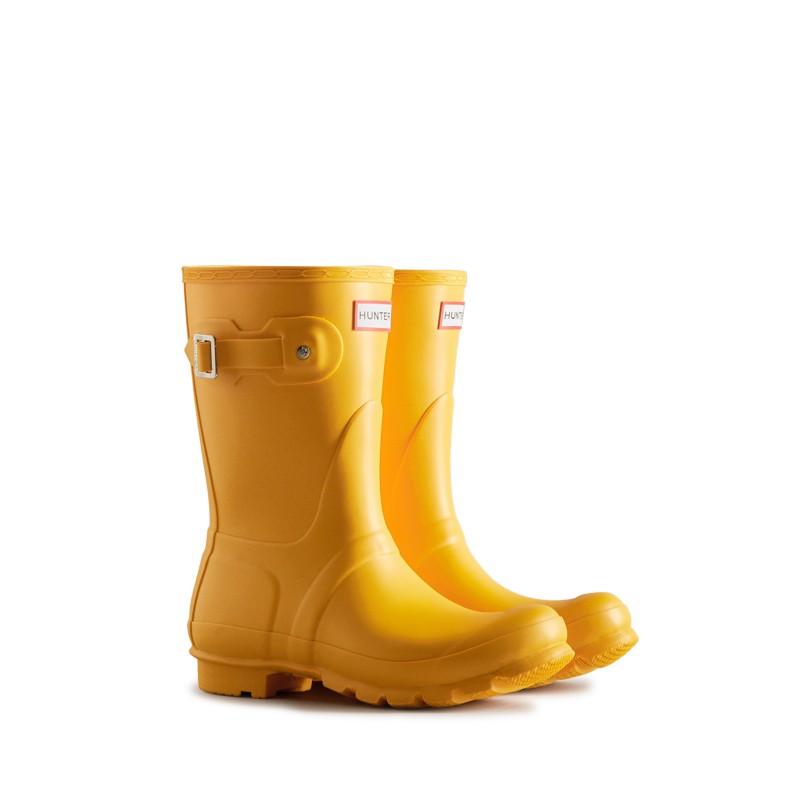 Hunter Original WFS1000RMA Short Wellington Boots in yellow.